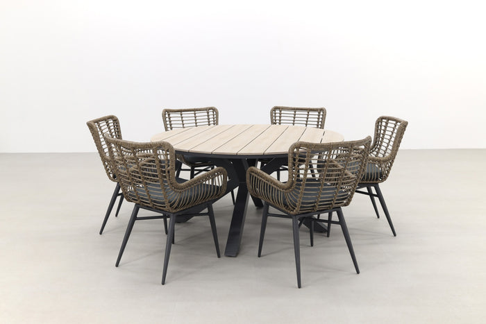 Jasmine natural | Garden Impressions Edison 148 cm. - ronde tuinset