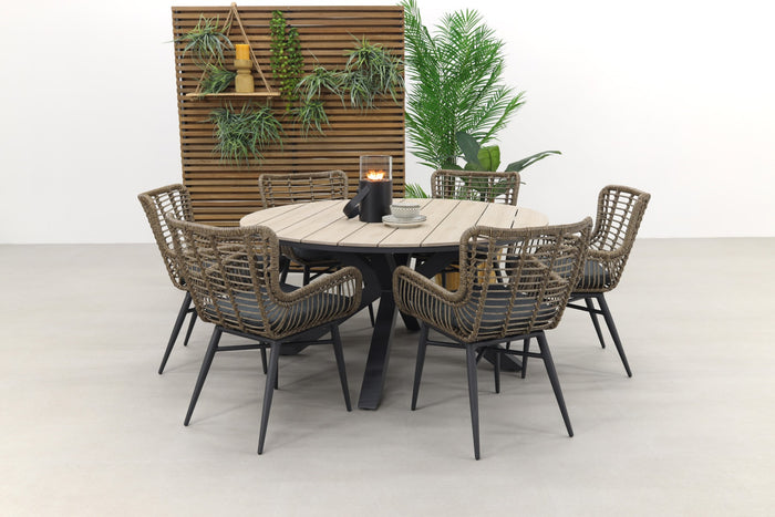 Jasmine natural | Garden Impressions Edison 148 cm. - ronde tuinset