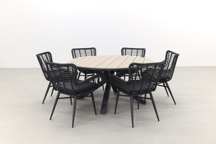 Garden Impressions Edison 148 cm. - ronde tuinset | Jasmine black