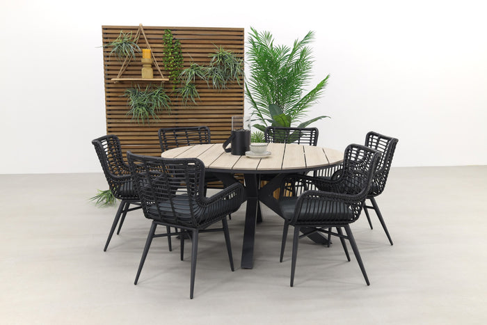 Garden Impressions Edison 148 cm. - ronde tuinset | Jasmine black
