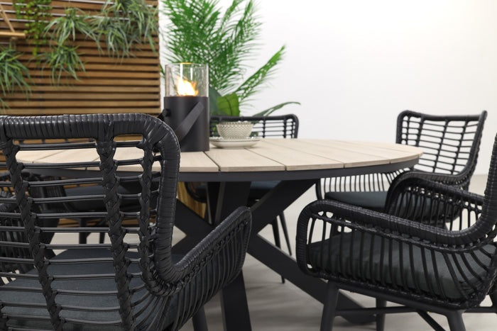 Garden Impressions Edison 148 cm. - ronde tuinset | Jasmine black