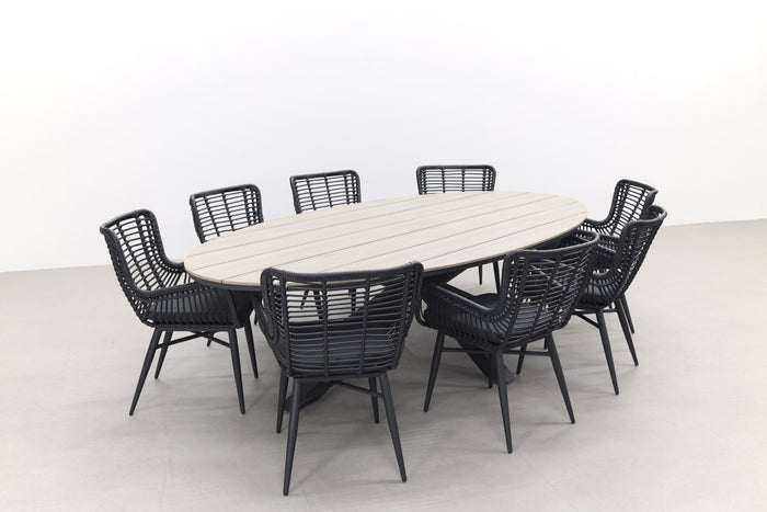GI  Edison 220 x 115 cm. - ovale tuinset| VDG Jasmine - Black