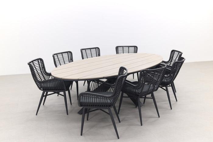 GI  Edison 220 x 115 cm. - ovale tuinset| VDG Jasmine - Black