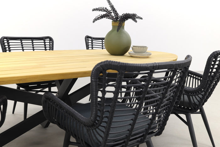 4 Seasons Outdoor - Jasmine black|Taste Prado Ellips 240x115 cm