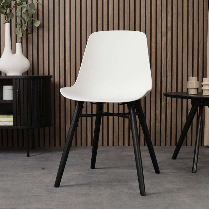 Nolon Nova-Pip Eetkamerstoel Wit - Kunststof - Zwart Onderstel