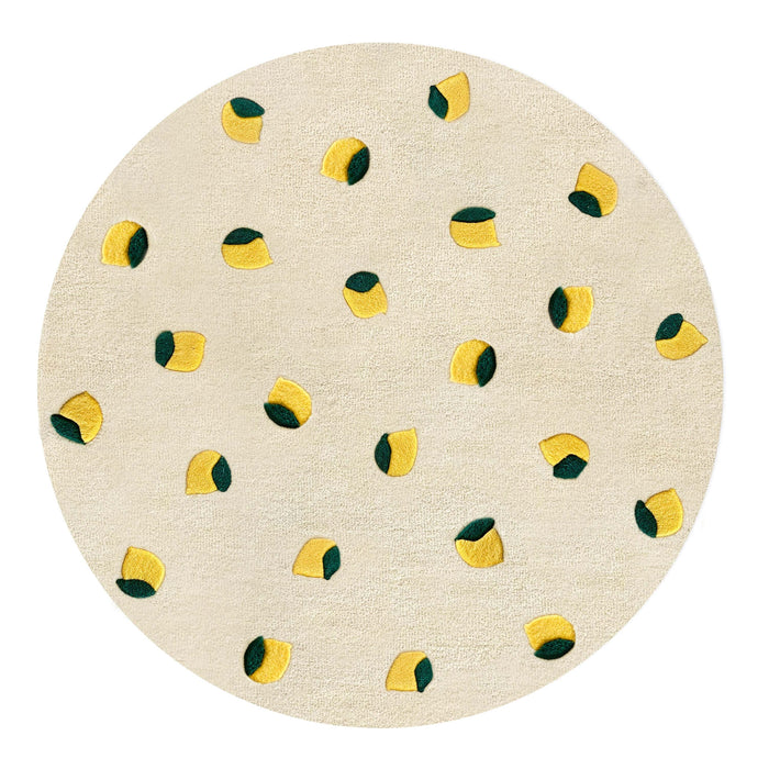 MAISON DEUX Vloerkleed Citroenen Rond - diameter 120 cm