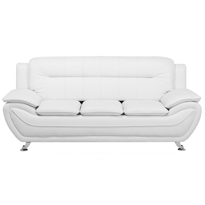Beliani - LEIRA - Driezitsbank - Wit - Kunstleer