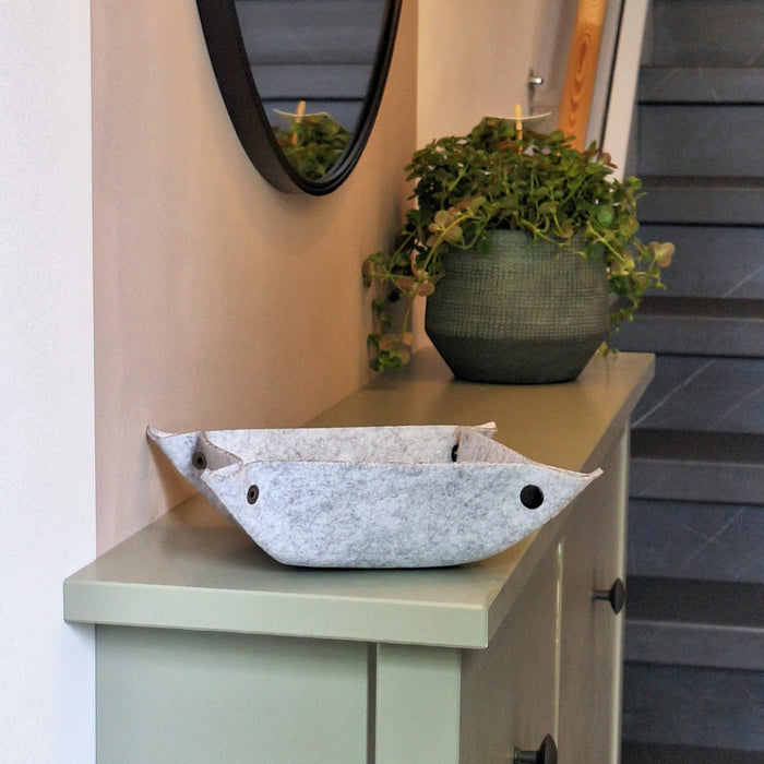 QUVIO Opbergbakje opvouwbaar vilt grijs