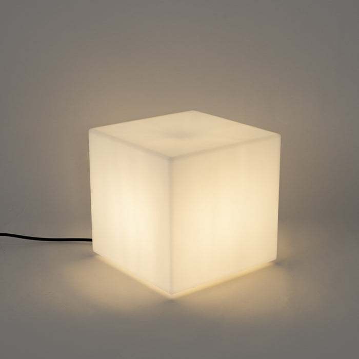 QAZQA Moderne buitenlamp wit 30 cm vierkant IP44 - Nura