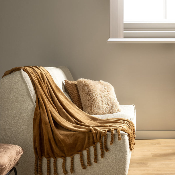 Dutch Decor plaid FLORIJN - 150x200 cm Tobacco Brown