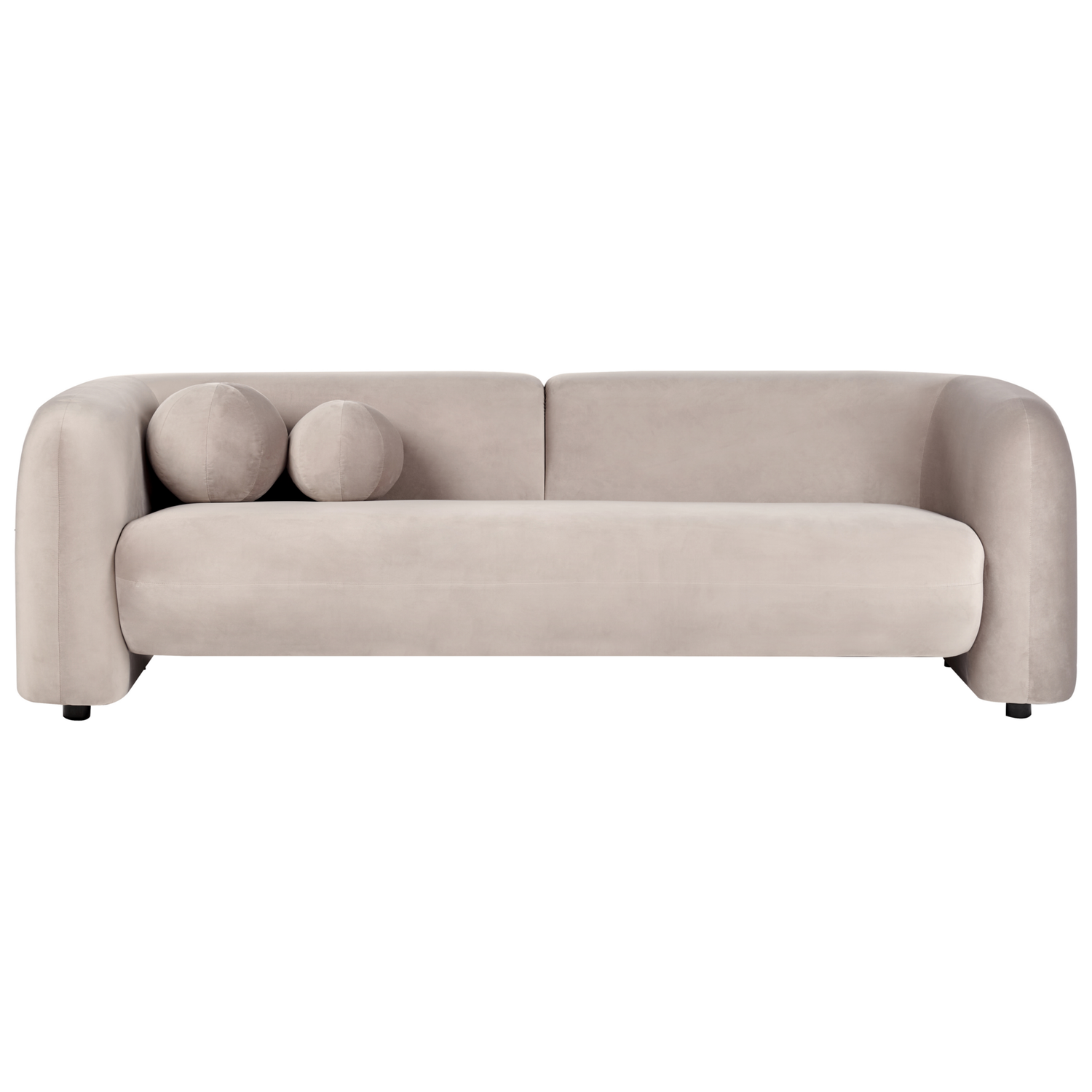 Beliani - LEIREN - Driezitsbank - Taupe - Fluweel