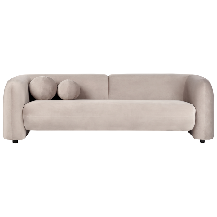 Beliani - LEIREN - Driezitsbank - Taupe - Fluweel