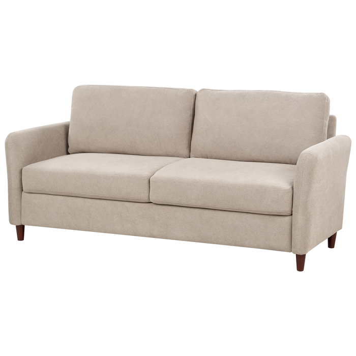 Beliani - MARE - Driezitsbank met opbergruimte - Taupe - Corduroy