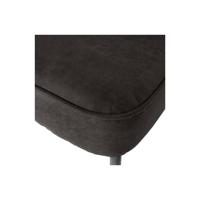 WOOOD Vogue Eetbank - Leer - Zwart - 83x120x59