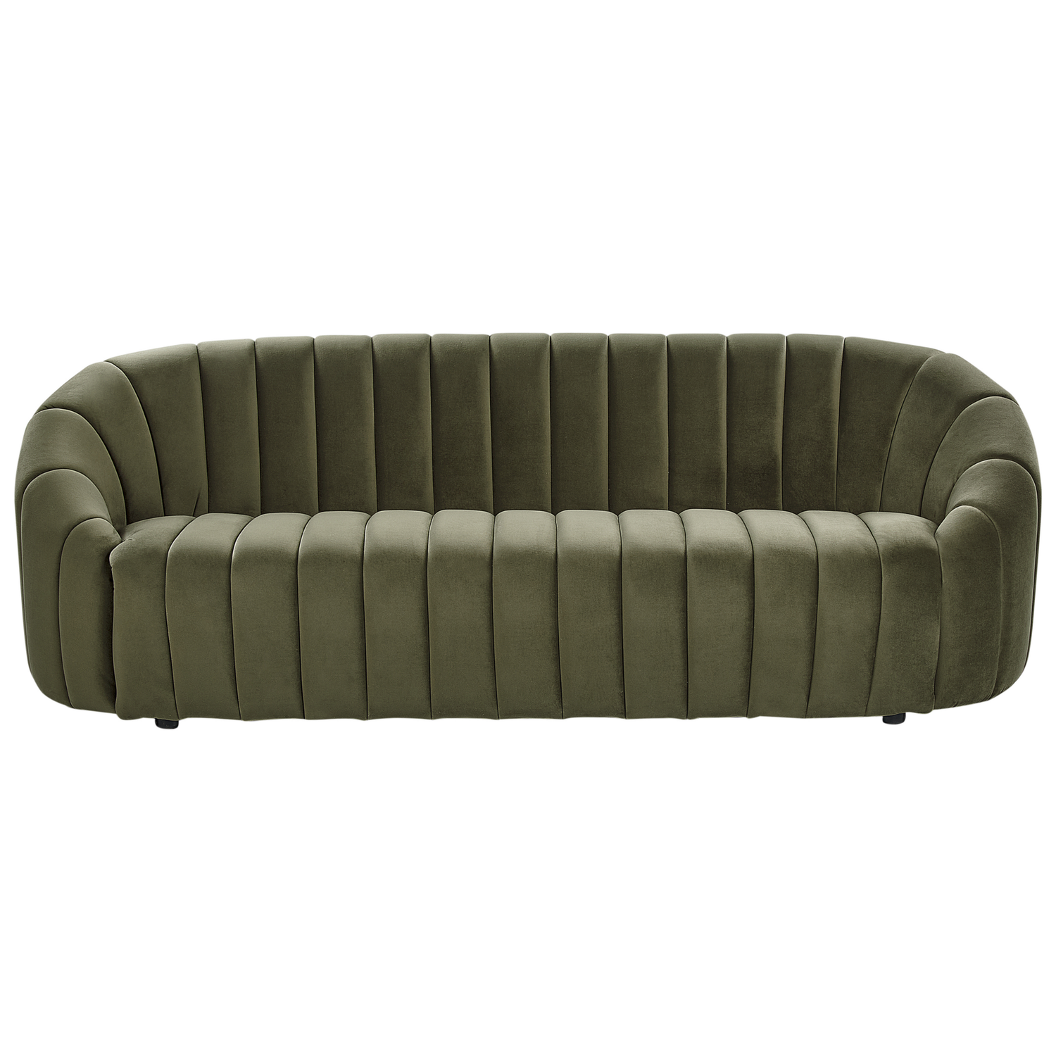 Beliani - MALUNG - Driezitsbank - Donkergroen - Fluweel