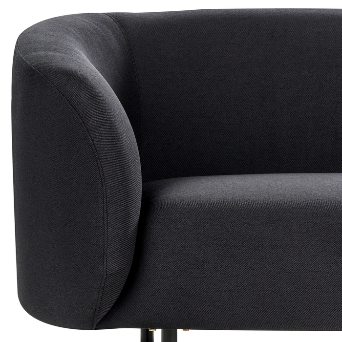 Beliani - LOEN - Driezitsbank - Zwart - Polyester