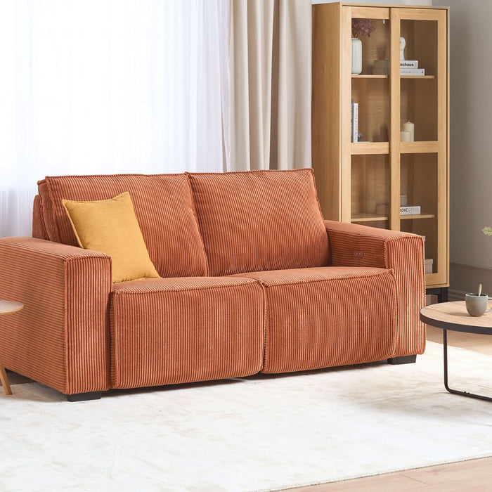 Beliani-NUKARI -Tweezitsbank elektrisch verstelbaar-Oranje-Corduroy