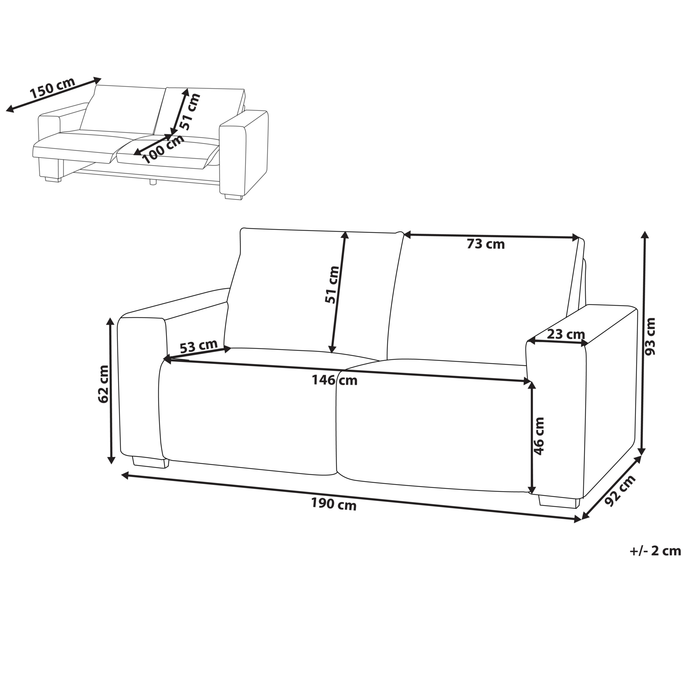 Beliani-NUKARI -Tweezitsbank elektrisch verstelbaar-Oranje-Corduroy