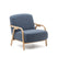 Kave Home - Blauwe fauteuil Sylo van FSC 100% massief essenhout