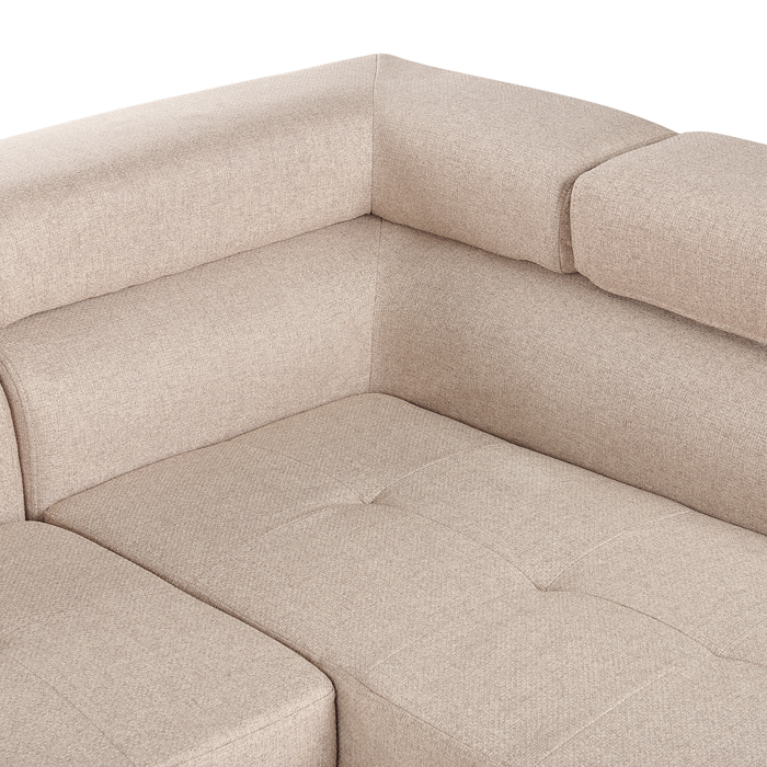 Beliani - NORREA - Hoekbank - Beige - Linkerzijde - 260 cm - Polyester