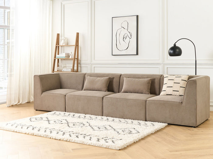 Beliani - LEMVIG - Vierzitsbank - Taupe - Corduroy