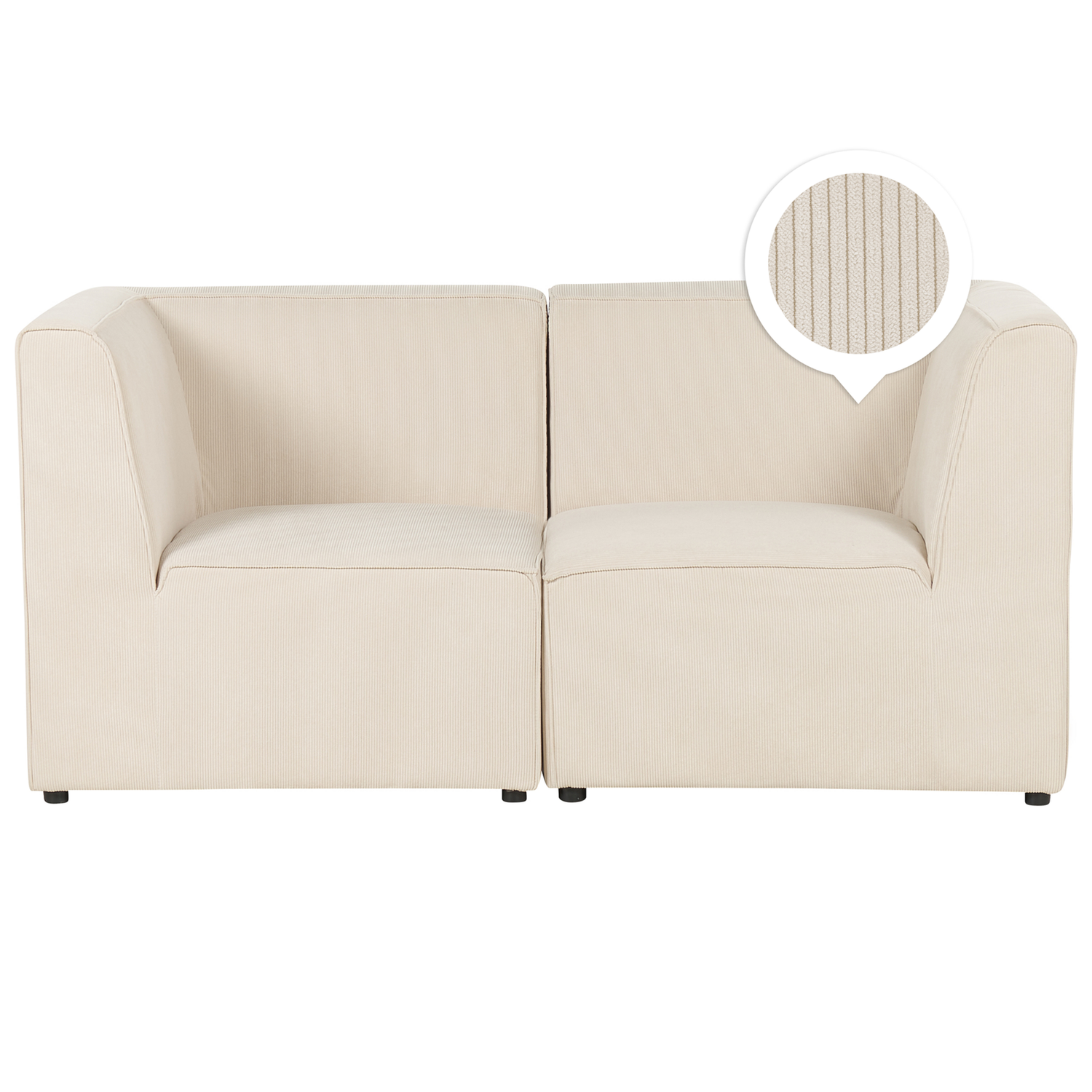 Beliani - LEMVIG - Tweezitsbank - Lichtbeige - Corduroy