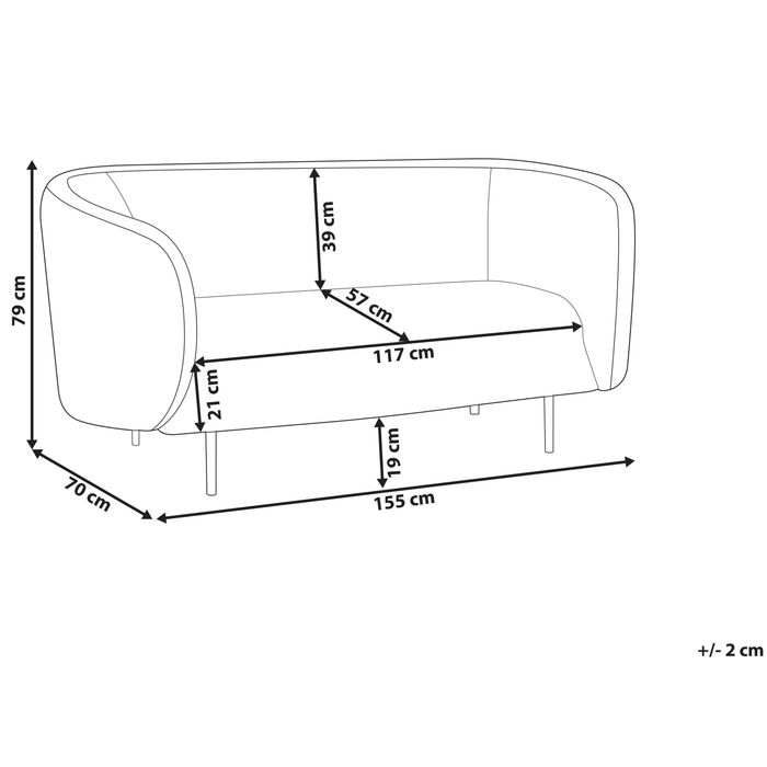 Beliani - LOEN - Tweezitsbank - Oranje - Fluweel