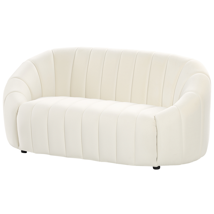 Beliani - MALUNG - Tweezitsbank - Gebroken wit - Fluweel