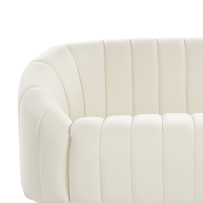 Beliani - MALUNG - Tweezitsbank - Gebroken wit - Fluweel