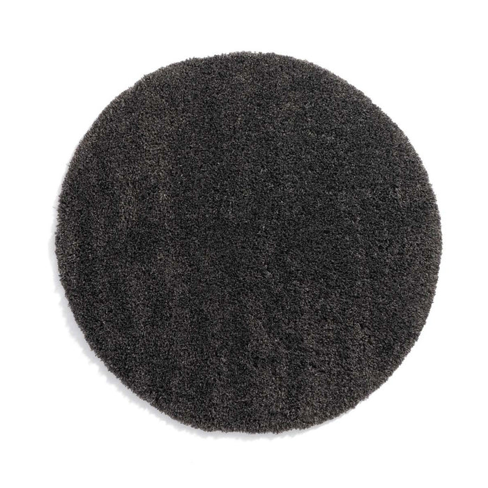 Tapeso Rond hoogpolig vloerkleed - Cozy Shaggy - donkergrijs - 80 cm