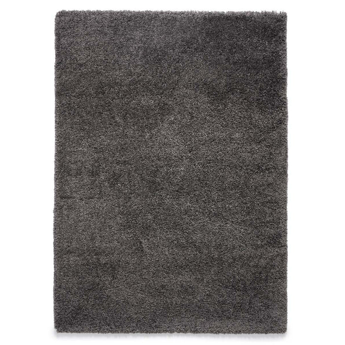 Tapeso Hoogpolig vloerkleed shaggy Grand effen - donkergrijs - 160x230