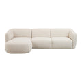 by fonQ Soft Hoekbank met Chaise Longue Links - Bouclé - Crème