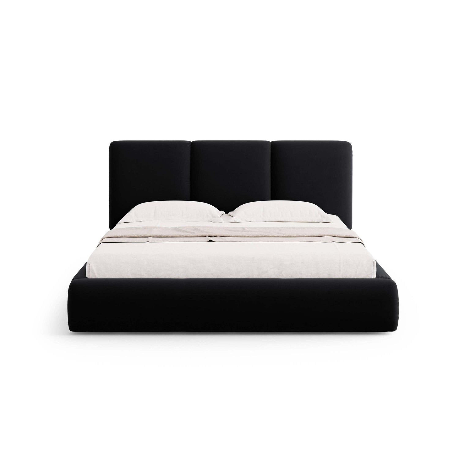 Windsor & Co Horizon Bedframe met Opbergvak - 160 x 200 cm - Fluweel - Zwart