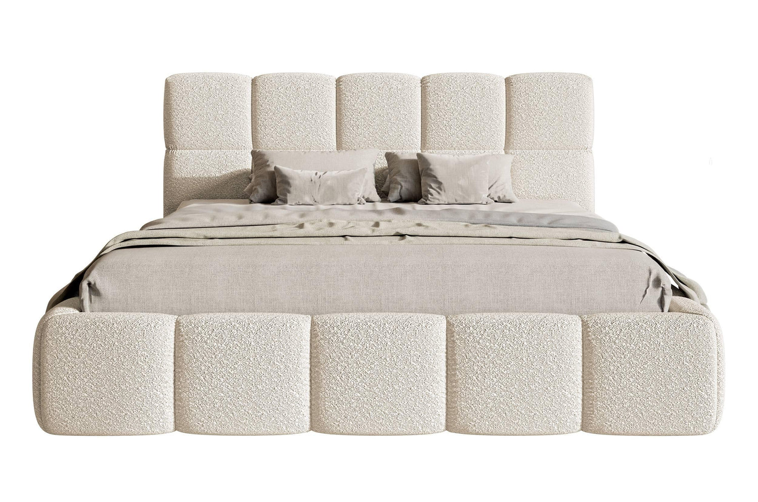 NADUVI Collection Bedframe Chloe bouclé 180 x 200 cm