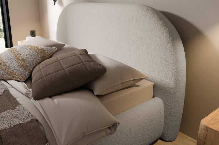 NADUVI Collection Philipa Bedframe - 160 x 200 cm - Bouclé - Beige