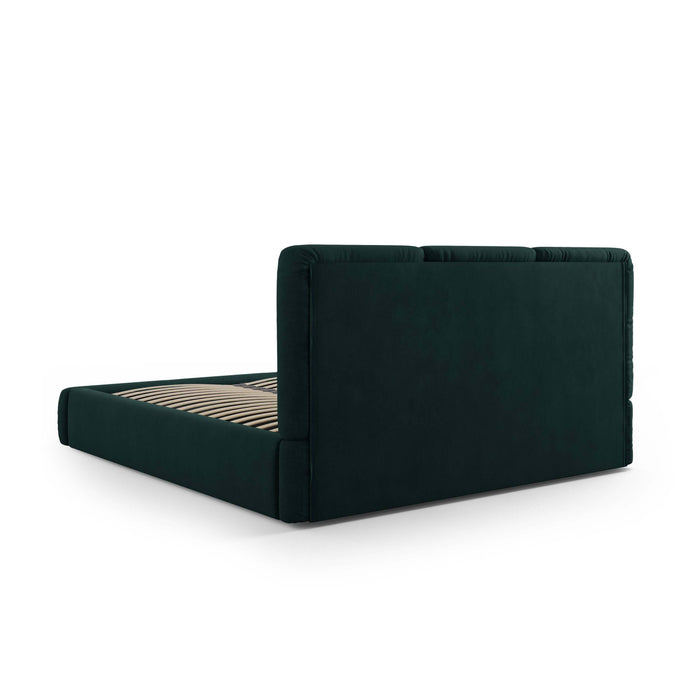 Windsor & Co Horizon Bedframe met Opbergvak - 180 x 200 cm - Chenille - Flessengroen