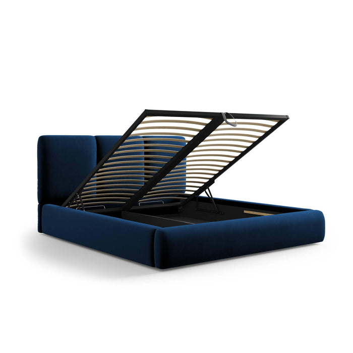 Windsor & Co Horizon Bedframe met Opbergvak - 180 x 200 cm - Fluweel - Koningsblauw
