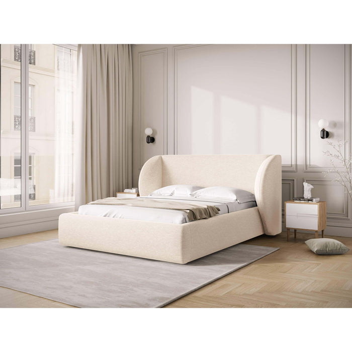 Micadoni Bedframe Miley met Opbergruimte - 160 x 200 cm - Chenille - Crème