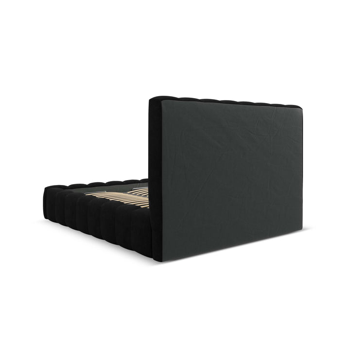 Milo Casa Bedframe Gina met Opbergruimte - 200 x 200 cm - Geweven - Zwart