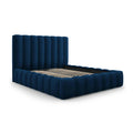 Milo Casa Bedframe Gina met Opbergruimte - 200 x 200 cm - Fluweel - Koningsblauw