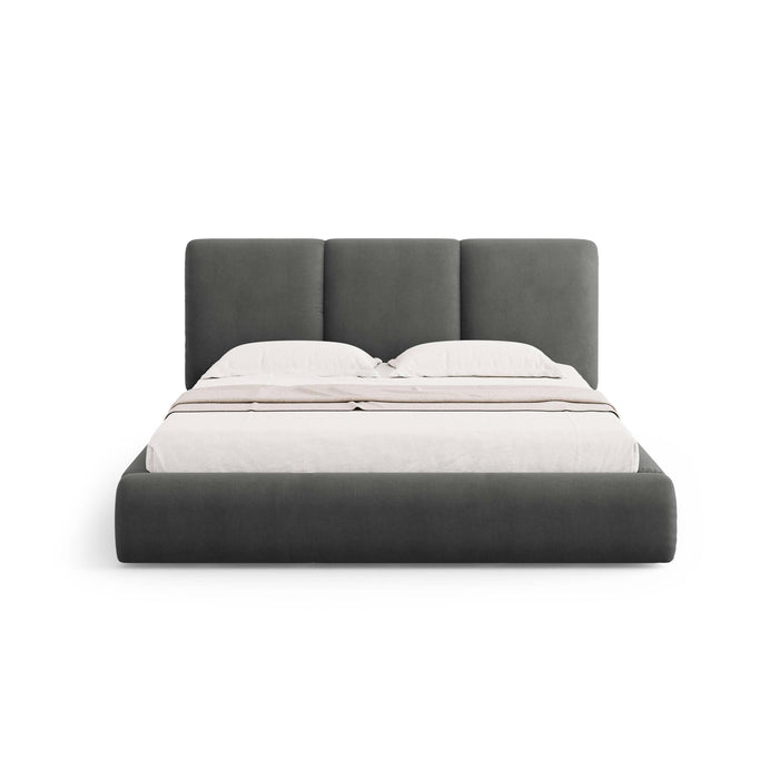 Windsor & Co Horizon Bedframe met Opbergvak - 180 x 200 cm - Chenille - Donkergrijs