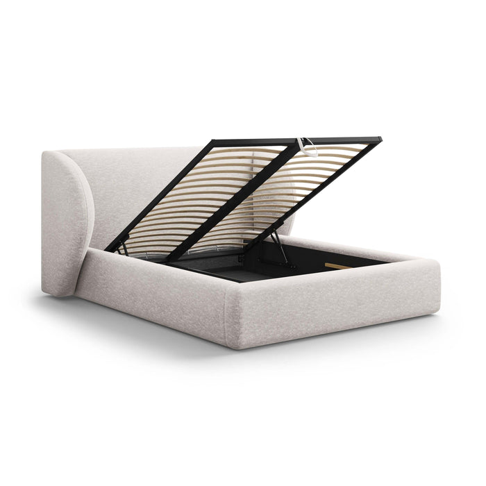 Micadoni Bedframe Miley met Opbergruimte - 160 x 200 cm - Chenille - Lichtgrijs