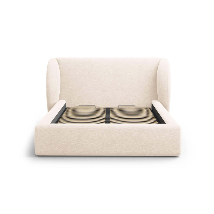 Micadoni Bedframe Miley met Opbergruimte - 180 x 200 cm - Chenille - Crème