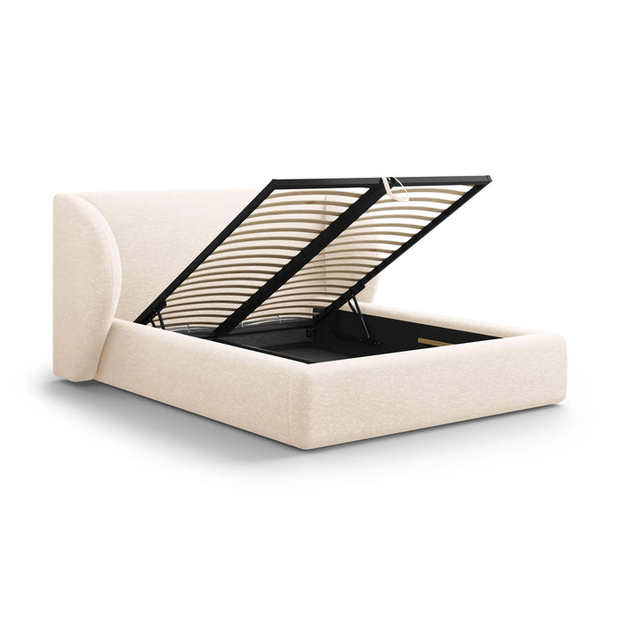 Micadoni Bedframe Miley met Opbergruimte - 180 x 200 cm - Chenille - Crème