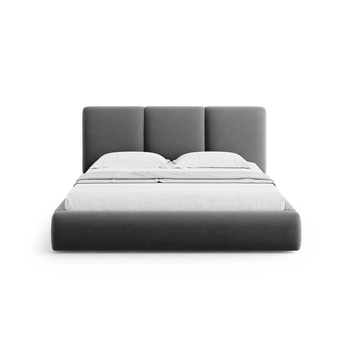 Windsor & Co Horizon Bedframe met Opbergvak - 200 x 200 cm - Fluweel - Grijs
