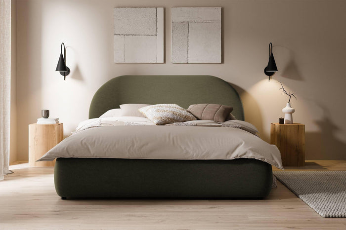 NADUVI Collection Philipa Bedframe - 180 x 200 cm - Fluweel - Olijfgroen
