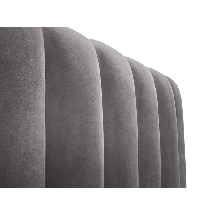 Milo Casa Bedframe Gina met Opbergruimte - 200 x 200 cm - Fluweel - Grijs