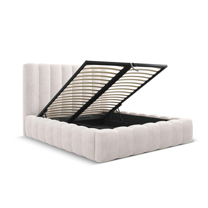 Milo Casa Bedframe Gina met Opbergruimte - 160 x 200 cm - Geweven - Beige