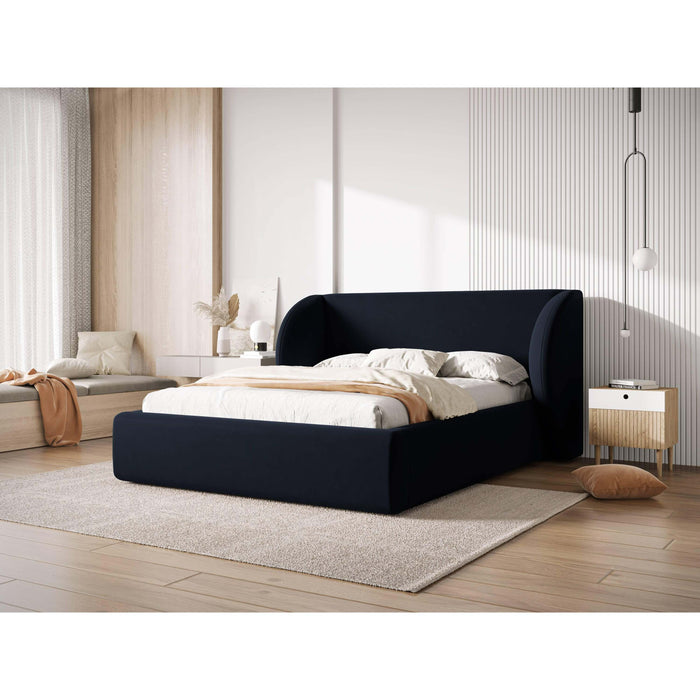 Micadoni Bedframe Miley met Opbergruimte - 140 x 200 cm - Fluweel - Donkerblauw