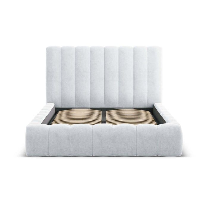 Milo Casa Bedframe Gina met Opbergruimte - 200 x 200 cm - Geweven - Lichtgrijs